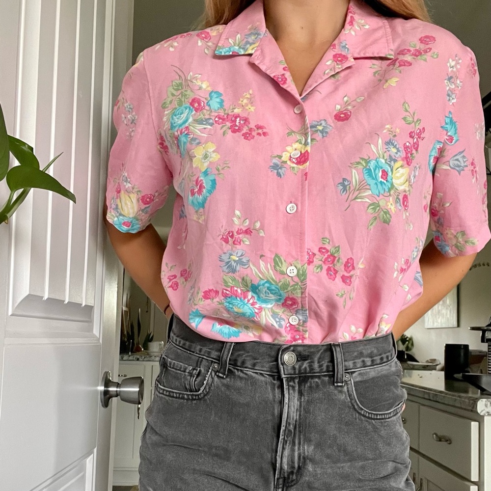 Vintage Crazy Horse Liz Claiborne top Pink Barbie